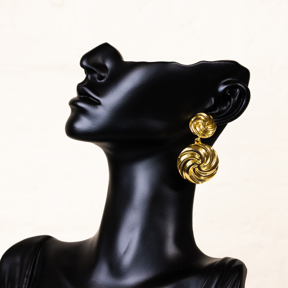 Orbit - double disc swirl earrings