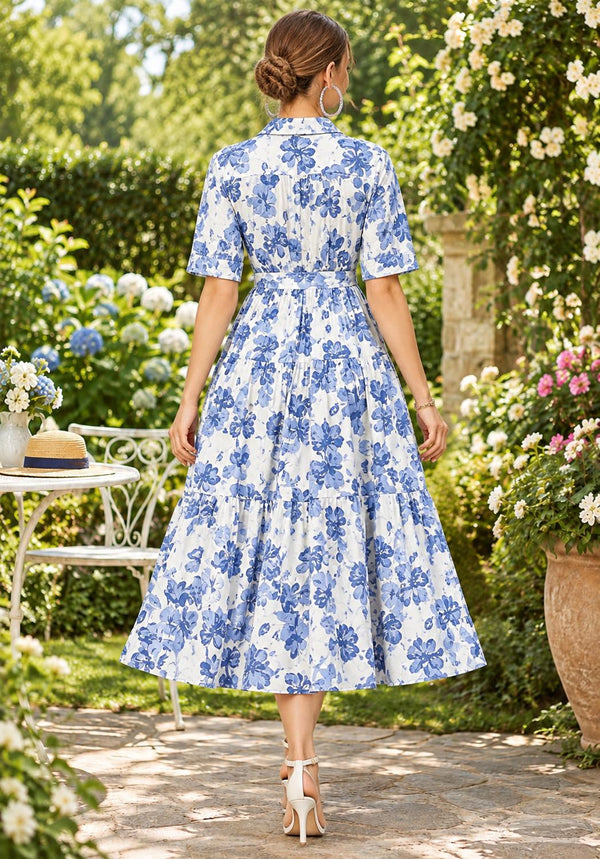 Garden floral pure cotton dress