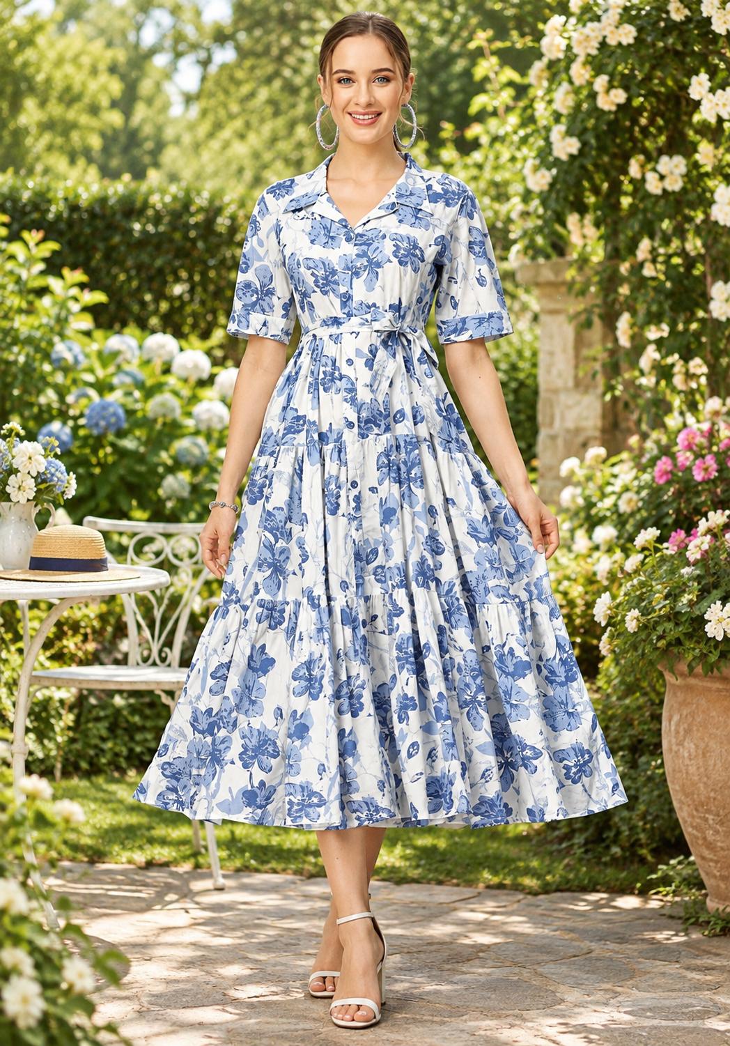 Garden Floral Pure Cotton Dress