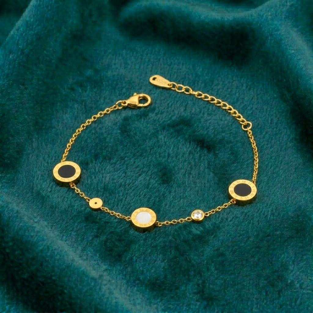 Noir roman charm bracelet