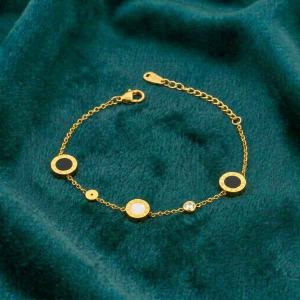 Noir roman charm bracelet