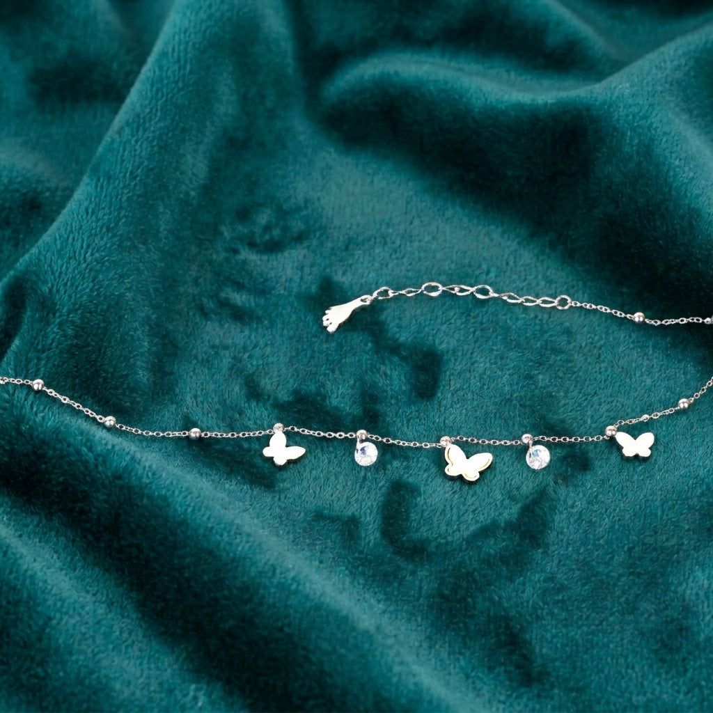 Flutterglow charm anklet