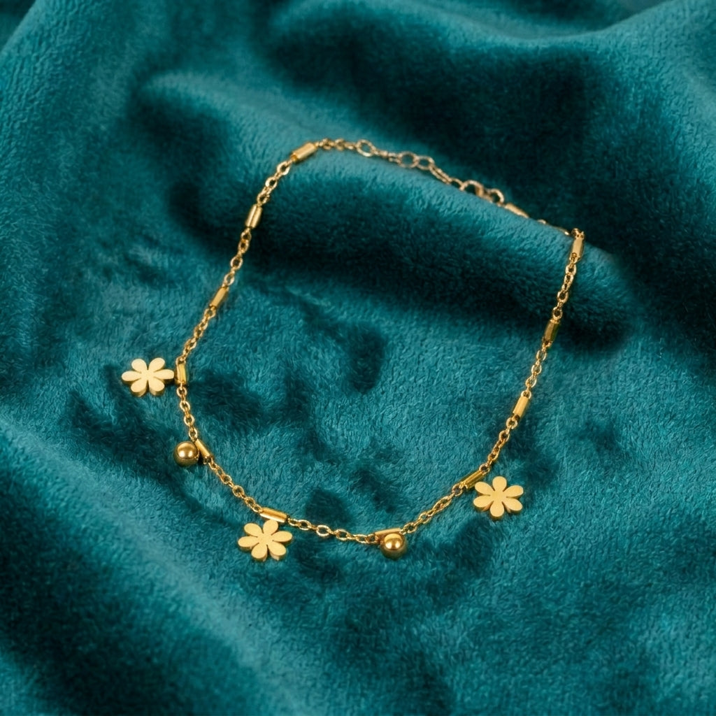 Floracharm bead anklet