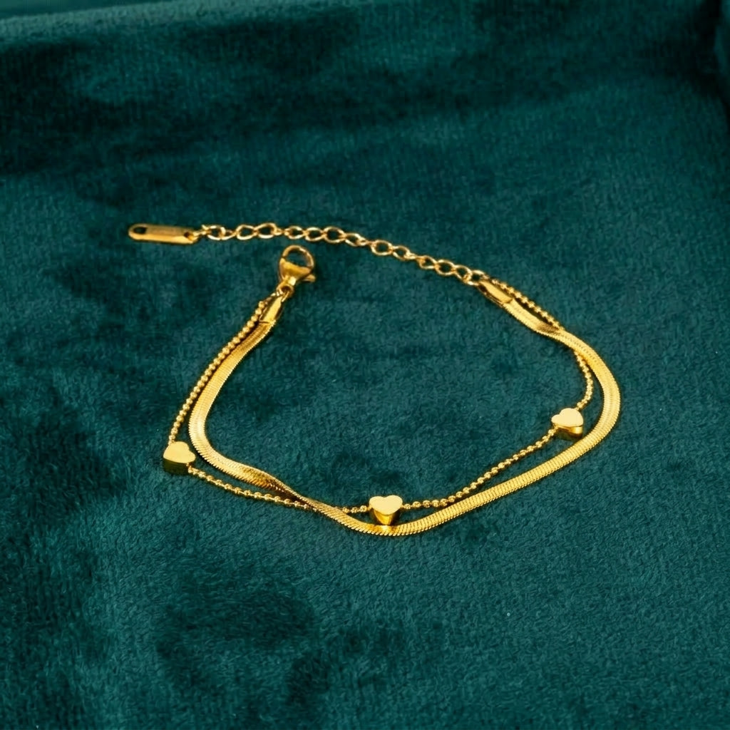 Golden harmony layered bracelet