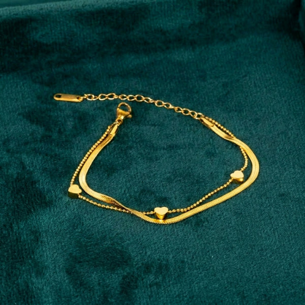 Golden harmony layered bracelet
