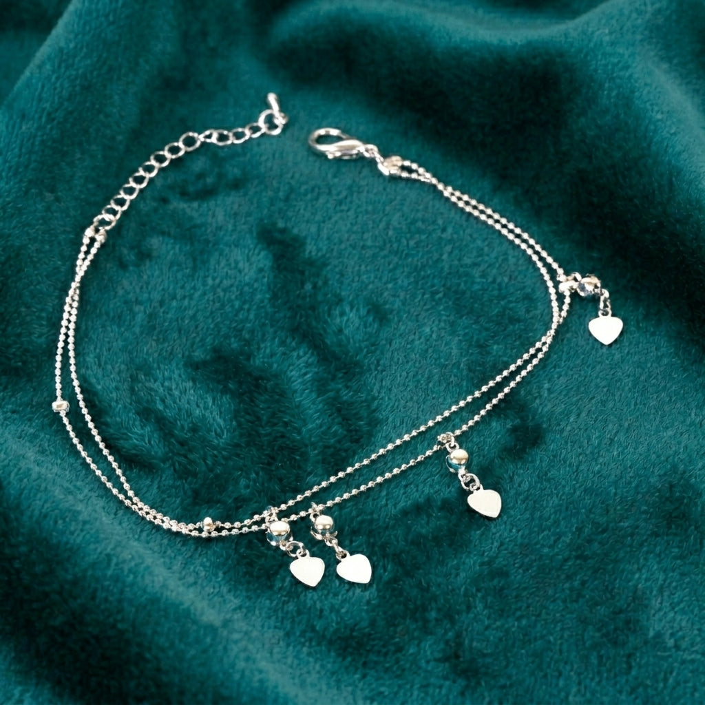 Heartecho charm anklet