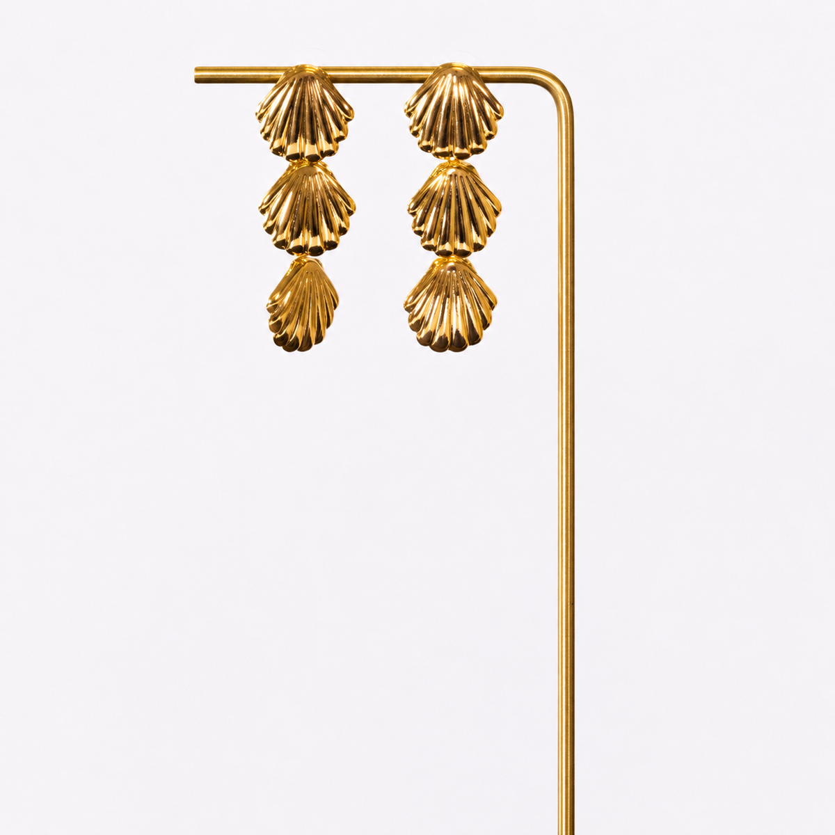 Tide   gold toned scallop shell earrings