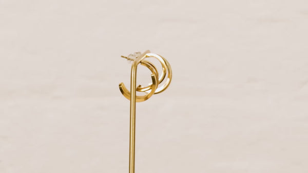 Trio arc  layered gold hoops
