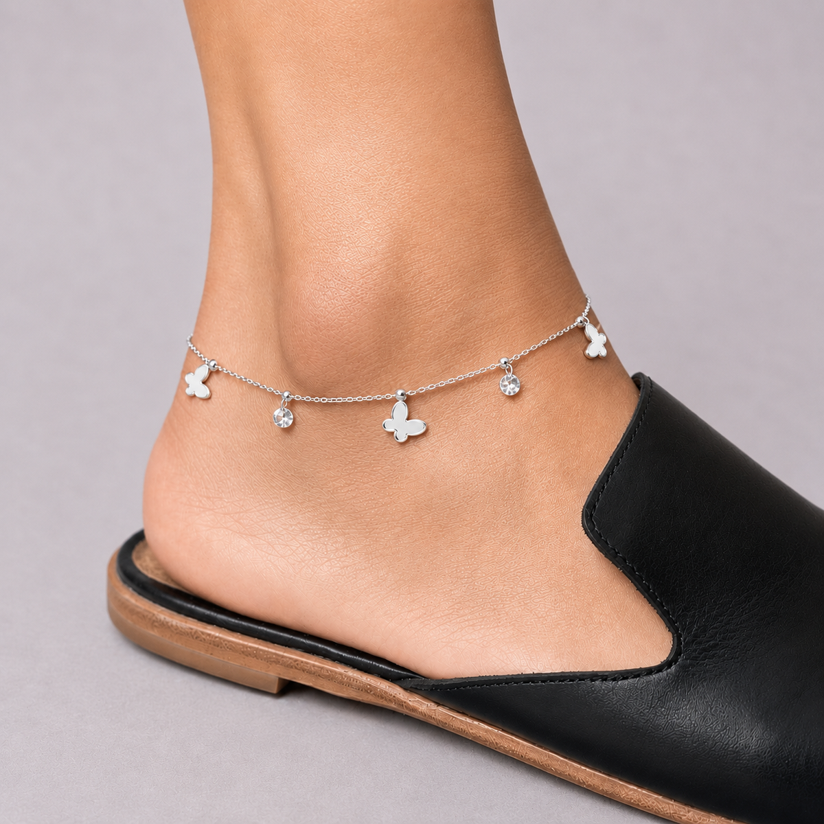 Flutterglow charm anklet