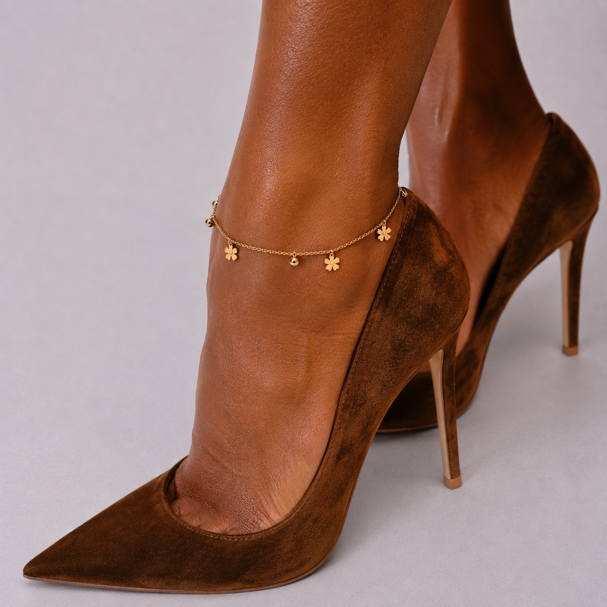 Floracharm bead anklet