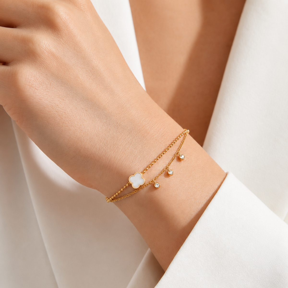 Luna clover charm bracelet