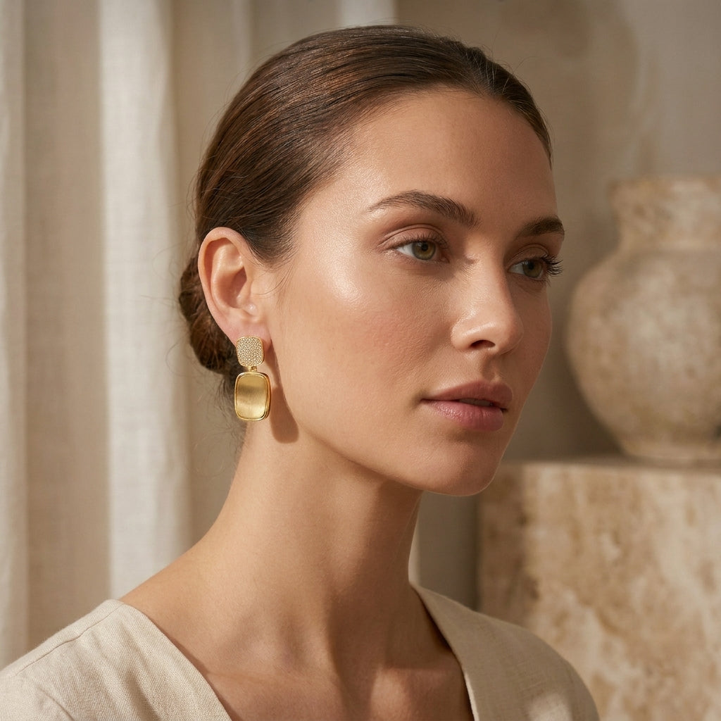 Gilded edge   rectangular sleek drop